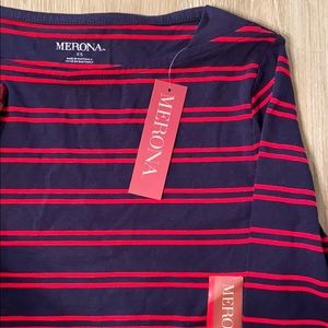 Boat neck stripped top